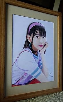 Amazon.co.jp: 『作品3546』S.Tomo氏直筆色鉛筆画 美人画 額装